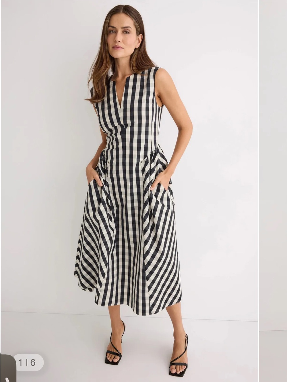 Tanya Taylor Candace Gingham Midi Dress Size 6 MSRP $545